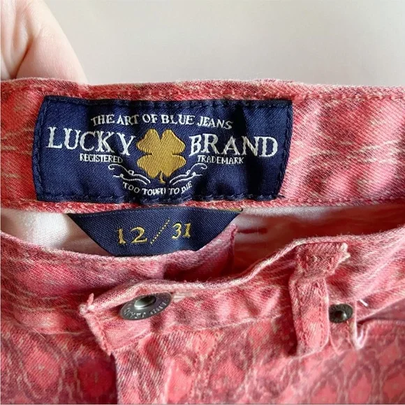 Lucky Brand Abbey shorts orange ikat cutoff